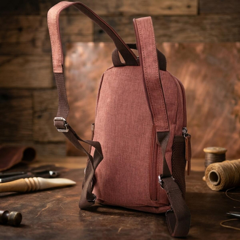 Небольшой рюкзак из полиэстера с большим количеством карманов Vintage Коричневый