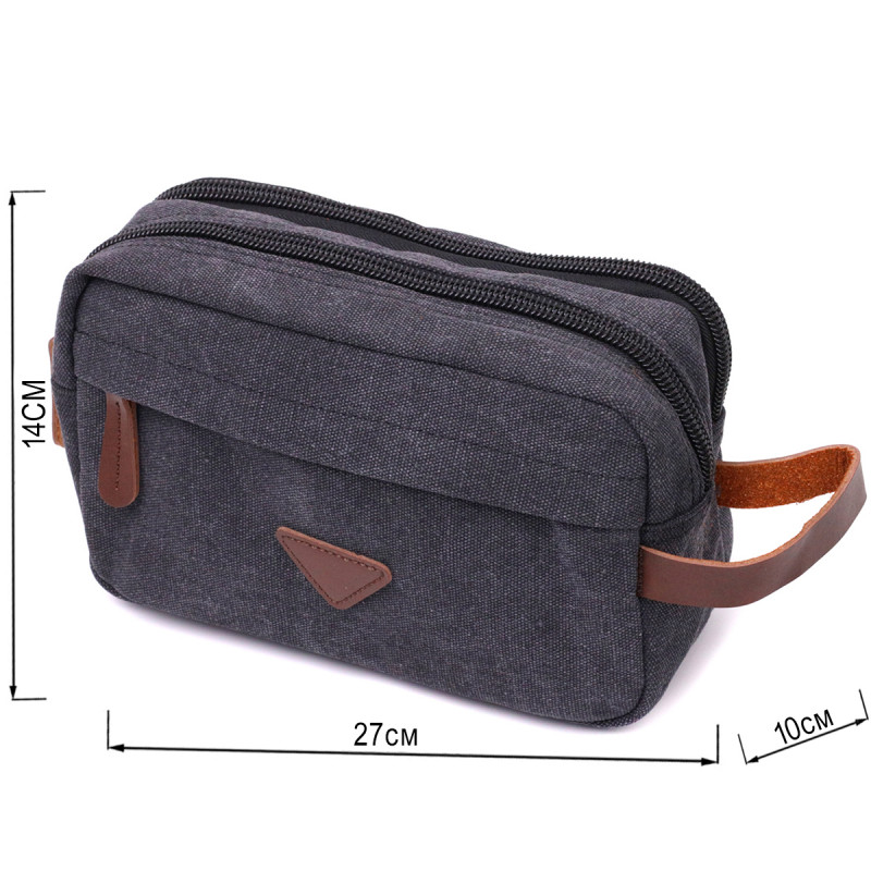 Стильна барсетка для чоловіків на два відділення з якісного текстилю Vintage Чорний