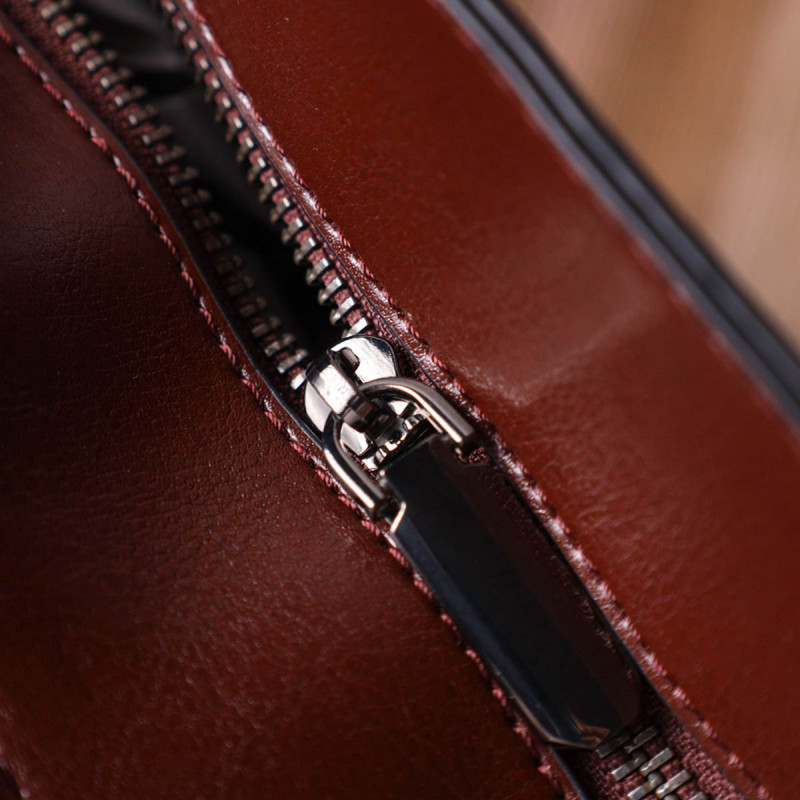 Практична сумка шоппер із натуральної шкіри Vintage Коричнева