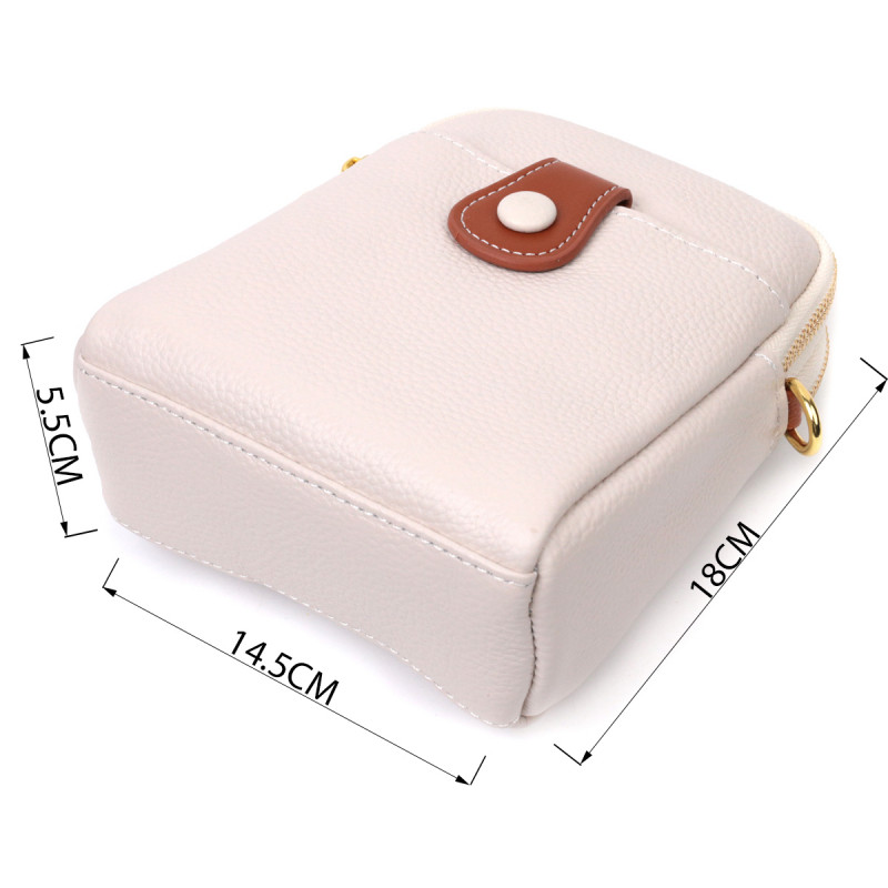 Стильная сумка трапеция для женщин из натуральной кожи Vintage Белая