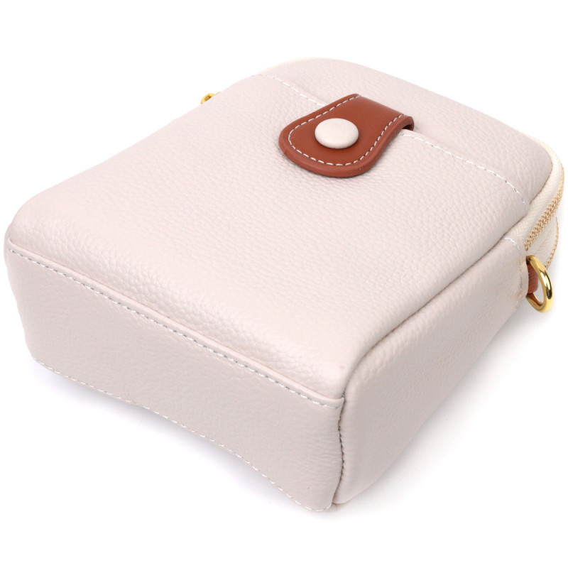 Стильная сумка трапеция для женщин из натуральной кожи Vintage Белая