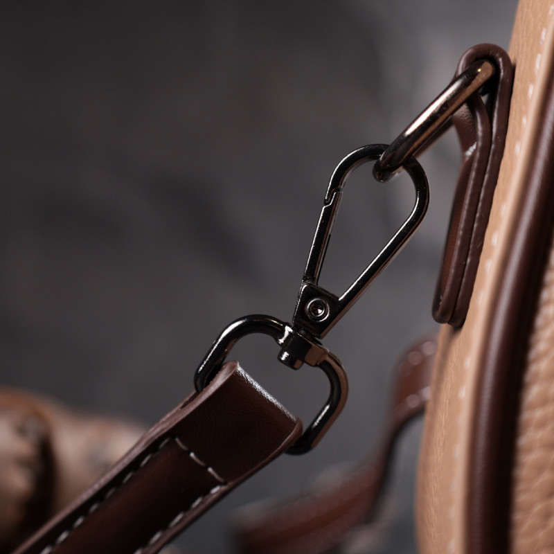 Сумка для женщин с фактурным клапаном из натуральной кожи Vintage Бежевая