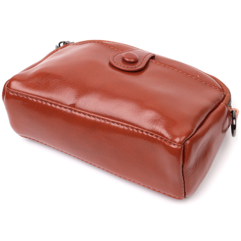Глянцевая женская сумка на каждый день из натуральной кожи Vintage Коричневый