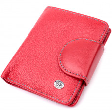 Кожаный яркий кошелек с монетницей для женщин ST Leather Красный