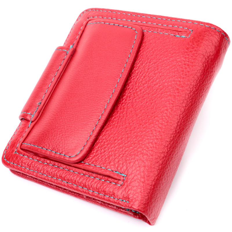 Кожаный яркий кошелек с монетницей для женщин ST Leather Красный
