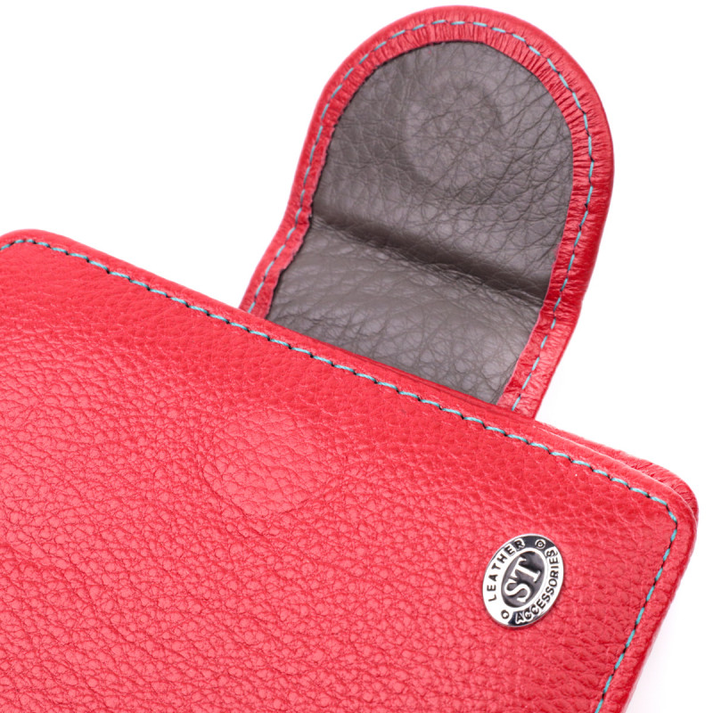Кожаный яркий кошелек с монетницей для женщин ST Leather Красный