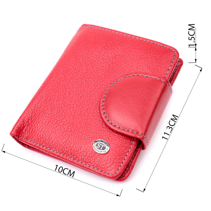 Кожаный яркий кошелек с монетницей для женщин ST Leather Красный