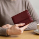 Жіночий шкіряний гаманець для карток купюр та монет ST Leather Бордовий