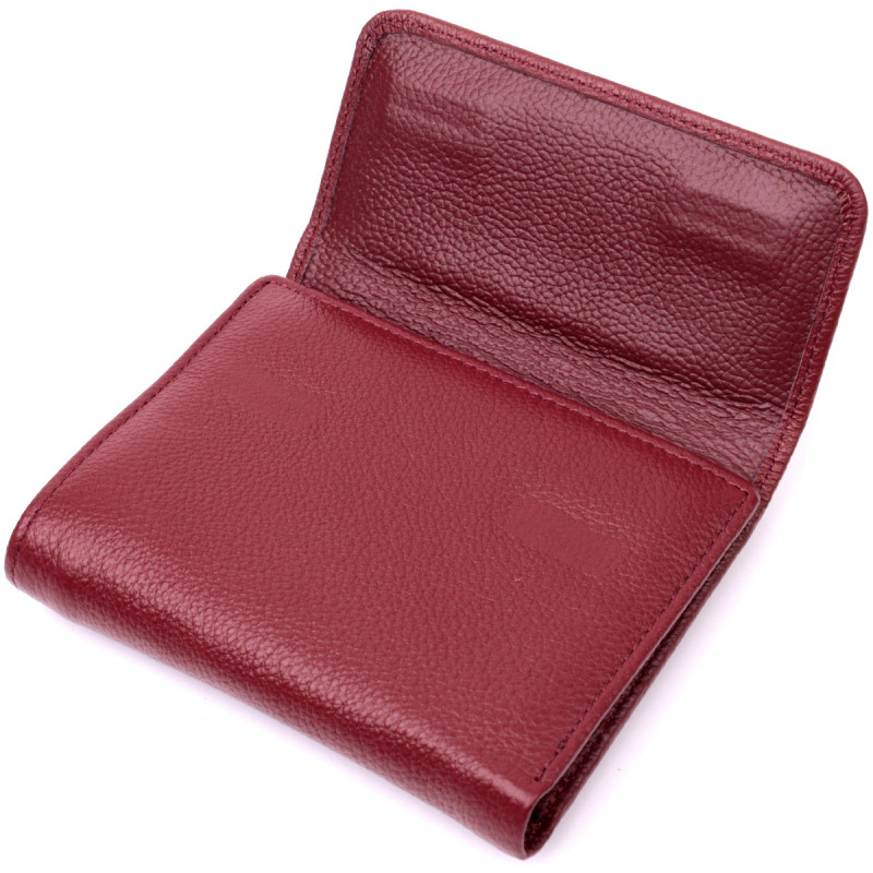 Жіночий шкіряний гаманець для карток купюр та монет ST Leather Бордовий