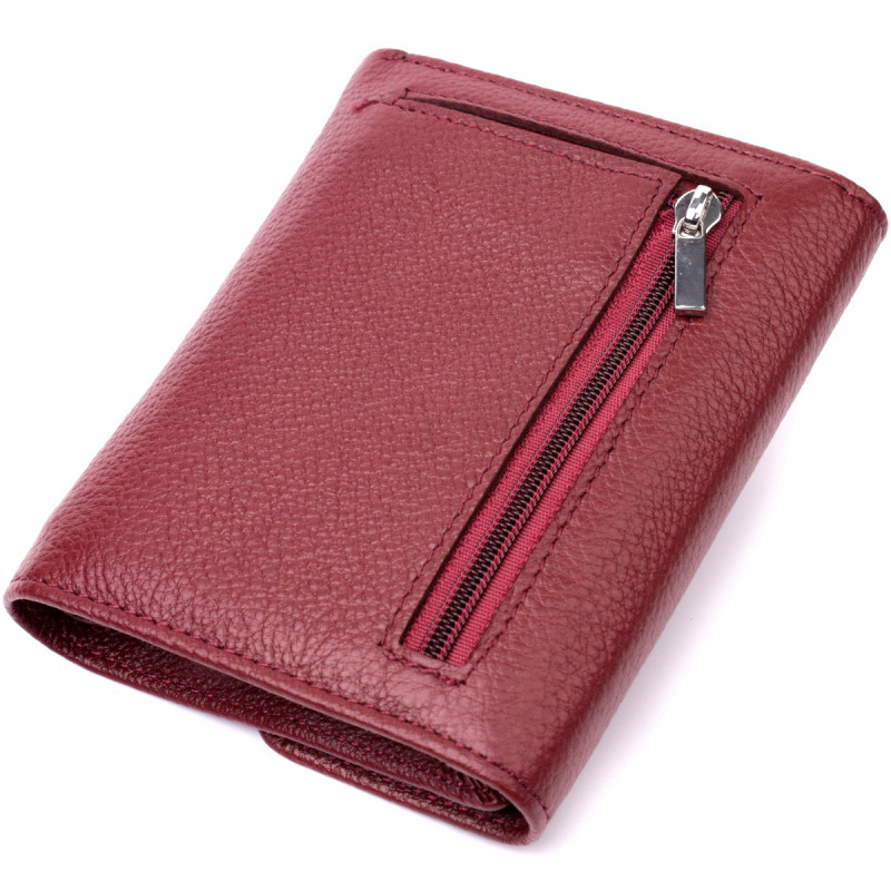 Женский кожаный кошелек с монетницей ST Leather Бордовый