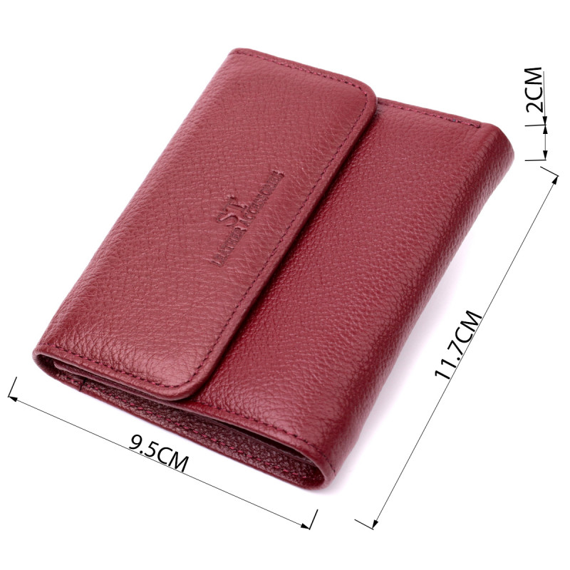 Женский кожаный кошелек с монетницей ST Leather Бордовый