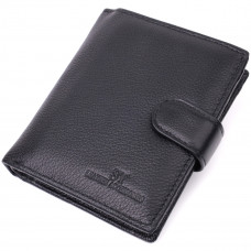Вертикальный мужской бумажник из натуральной кожи ST Leather Черный