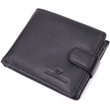 Интересный бумажник с блоком под документы из натуральной кожи ST Leather Черный