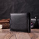 Интересный бумажник с блоком под документы из натуральной кожи ST Leather Черный