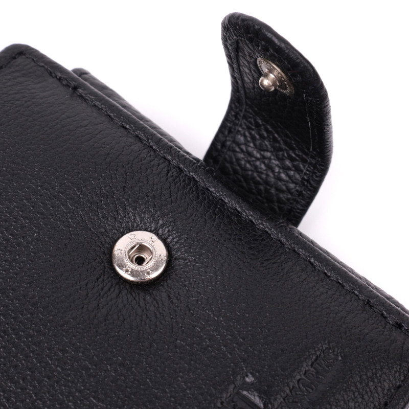 Интересный бумажник с блоком под документы из натуральной кожи ST Leather Черный