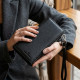 Вертикальний гаманець-клатч унісекс із натуральної шкіри ST Leather Чорний