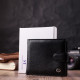 Мужской трендовый бумажник из натуральной кожи ST Leather Черный