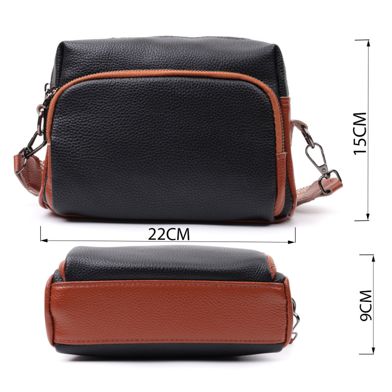 Сумка для женщин на каждый день из натуральной кожи Vintage Черный