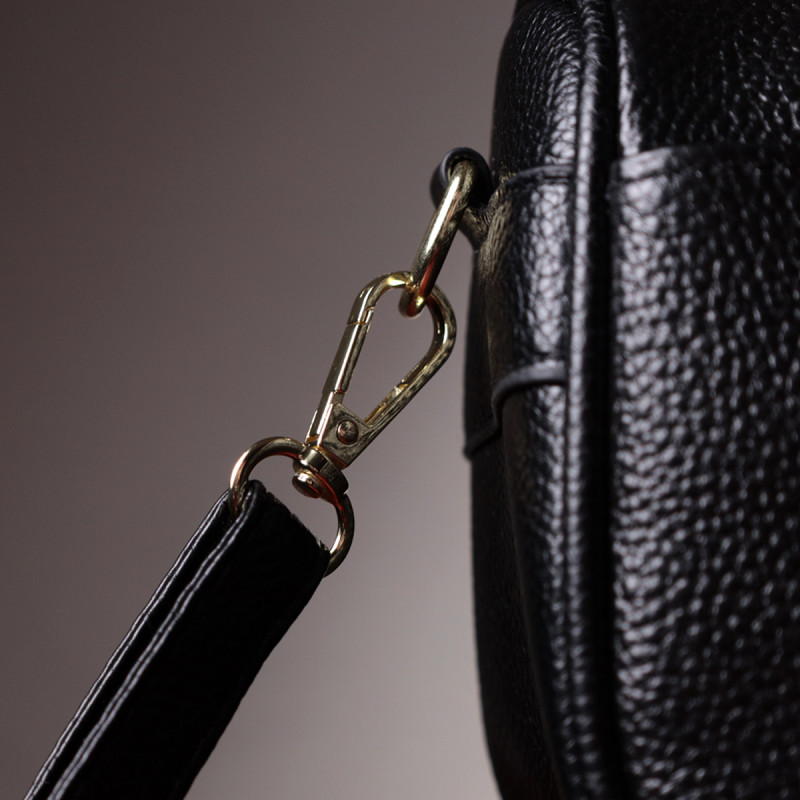 Сумка кросс-боди для женщин на каждый день из натуральной кожи Vintage Черная