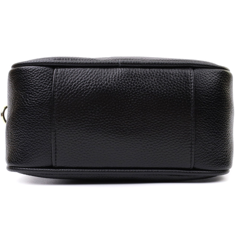 Сумка кросс-боди для женщин на каждый день из натуральной кожи Vintage Черная