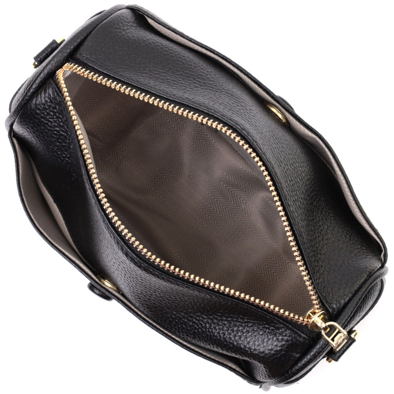 Сумка кросс-боди для женщин на каждый день из натуральной кожи Vintage Черная