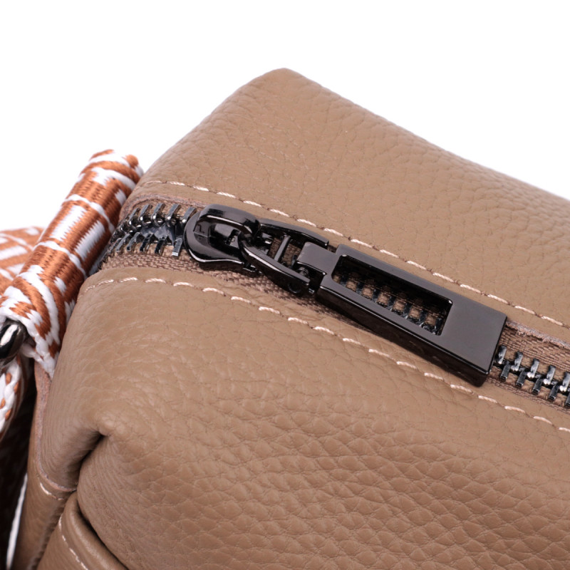 Небольшая сумка на одно отделение для стильных женщин из натуральной кожи Vintage Бежевая