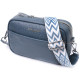 Цікава сумка для жінок із фактурної натуральної шкіри Vintage Синя