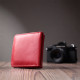 Женский компактный кошелек с карманом для монет из натуральной кожи ST Leather Красный
