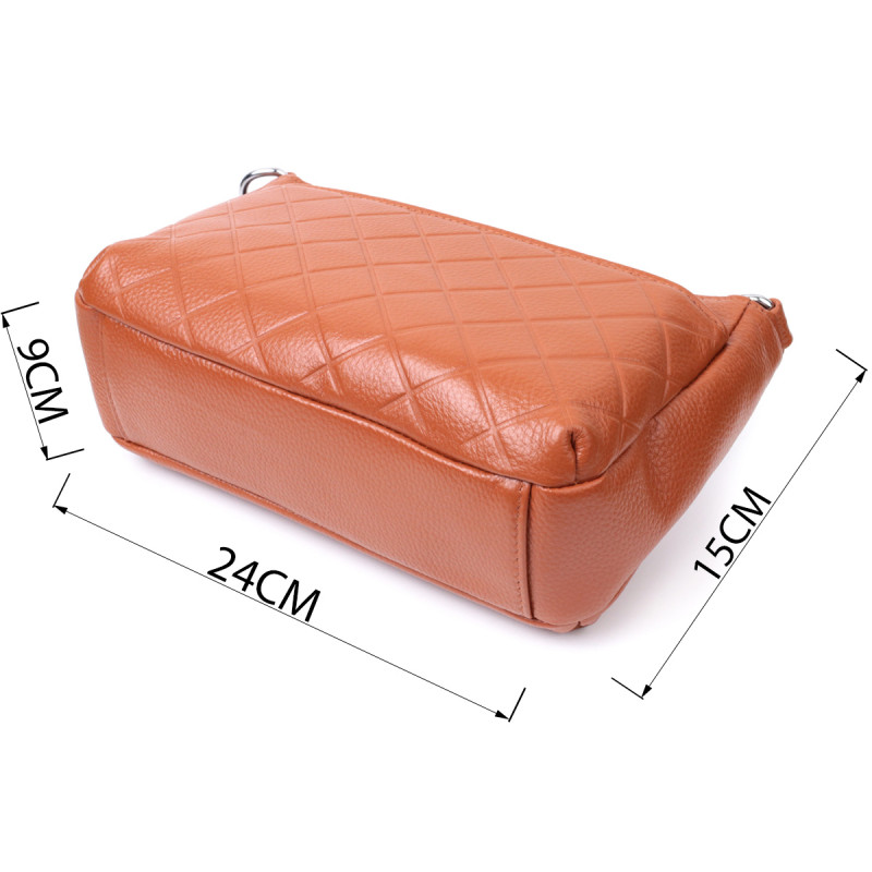 Сумка для женщин среднего размера на три отделения из натуральной кожи Vintage Рыжий