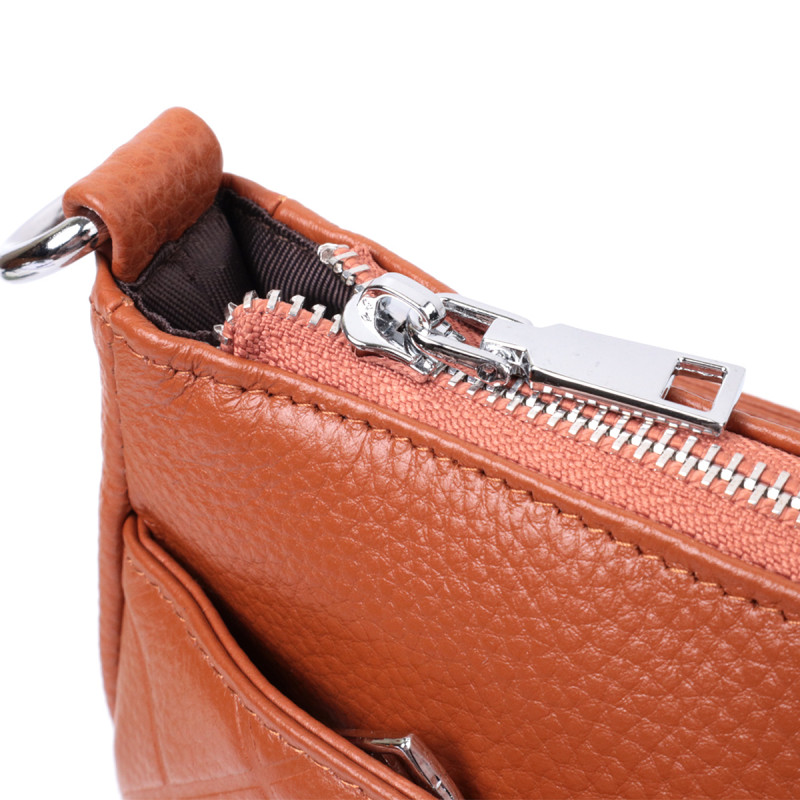 Сумка для женщин среднего размера на три отделения из натуральной кожи Vintage Рыжий