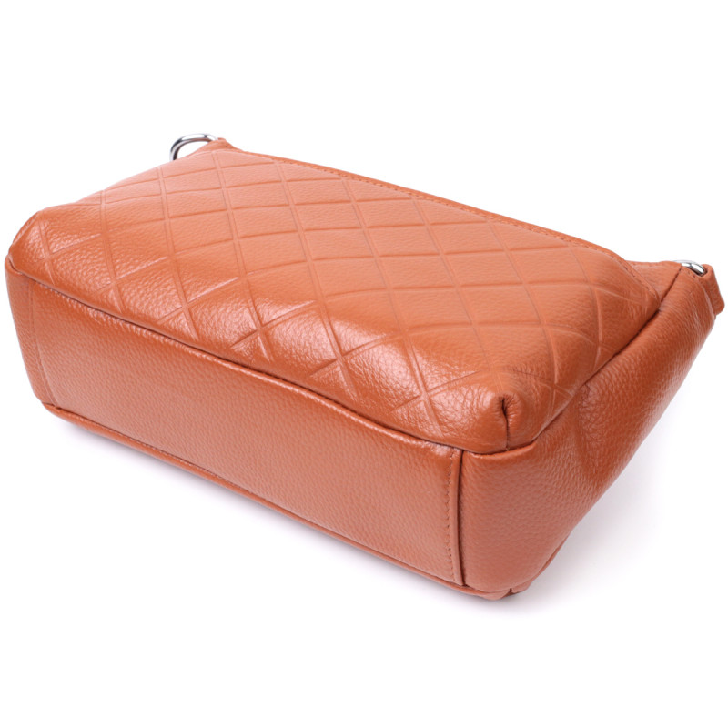 Сумка для женщин среднего размера на три отделения из натуральной кожи Vintage Рыжий