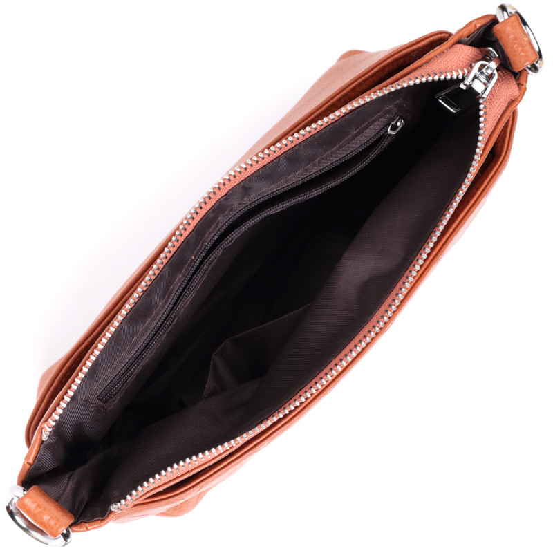 Сумка для женщин среднего размера на три отделения из натуральной кожи Vintage Рыжий