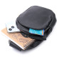 Сумка для жінок через плече з екошкіри з акцентом на текстильну лямку Vintage Чорний