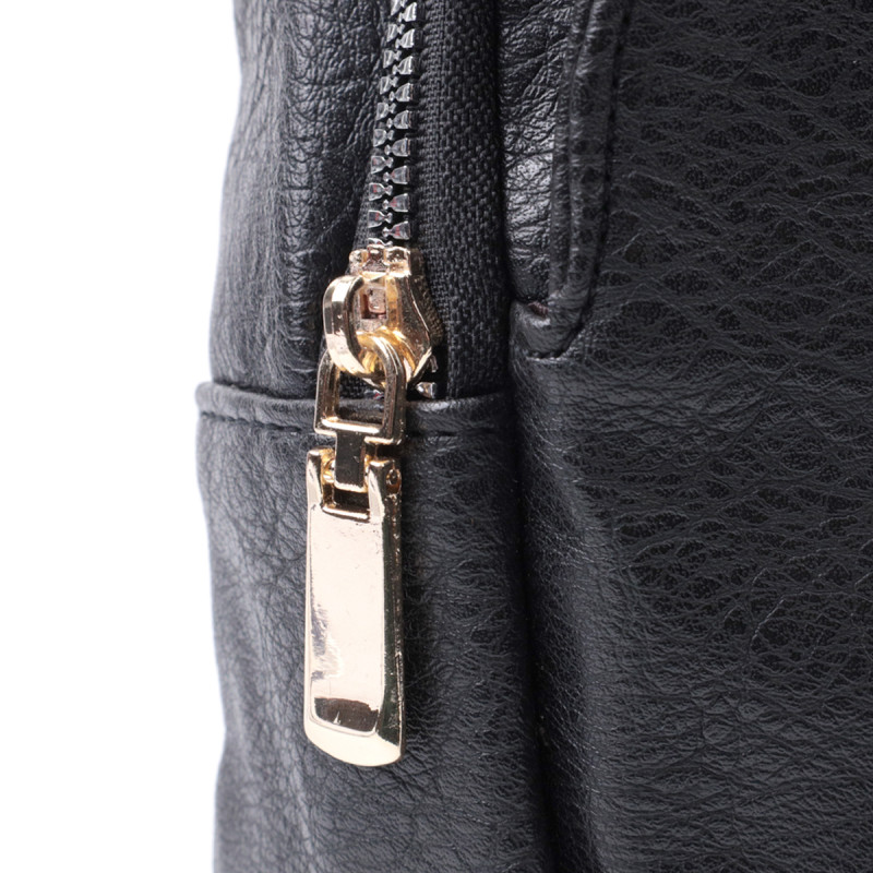 Сумка для женщин через плечо из экокожи с акцентом на текстильную лямку Vintage Черный