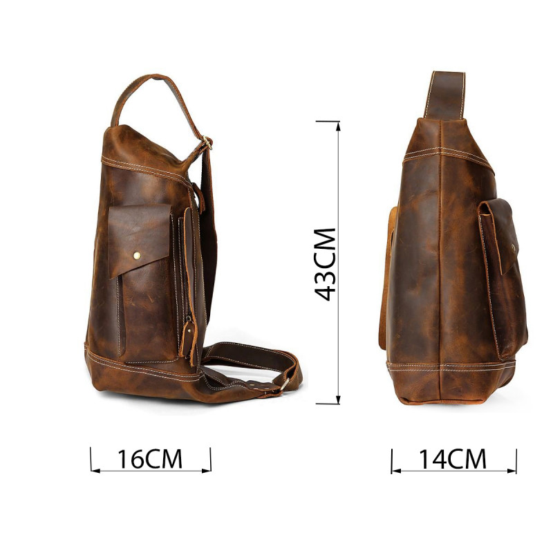Чоловіча вінтажна сумка через плече Vintage Коричнева
