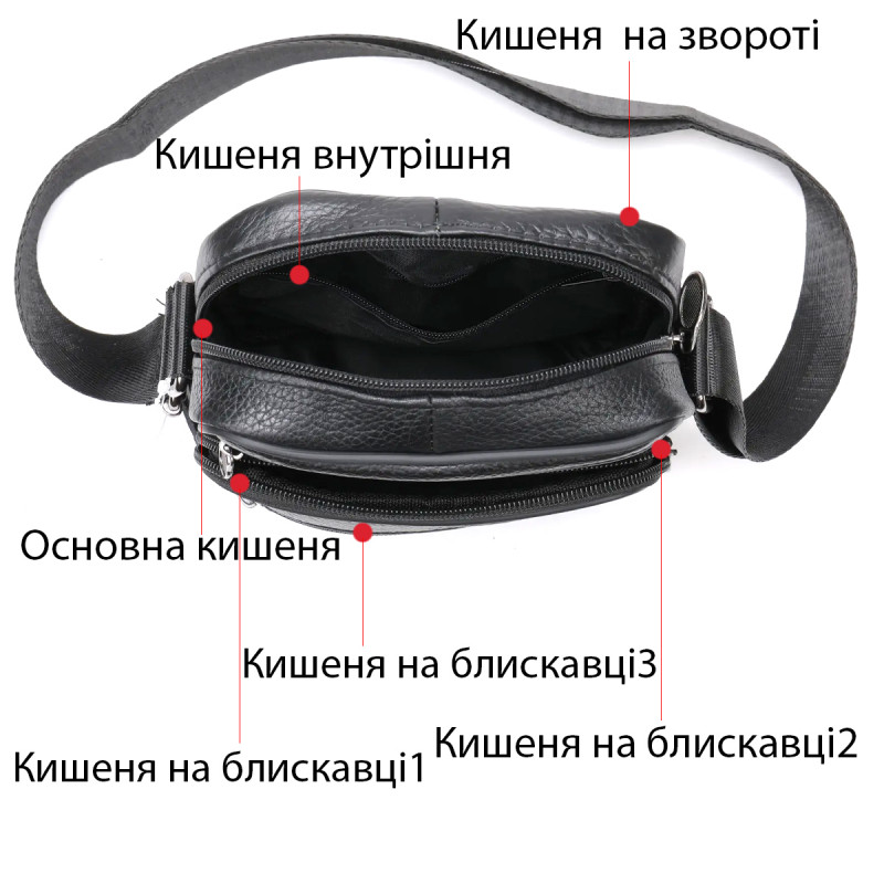 Вертикальный мессенджер Vintage Черный