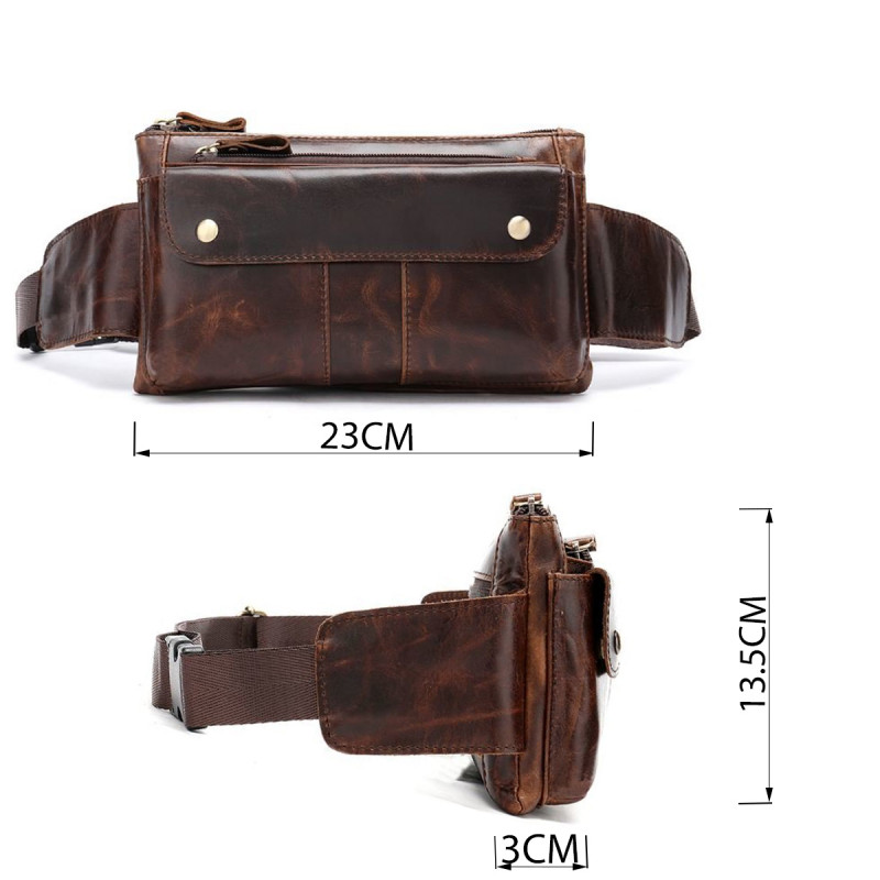 Поясна cумка чоловіча Vintage Коричнева