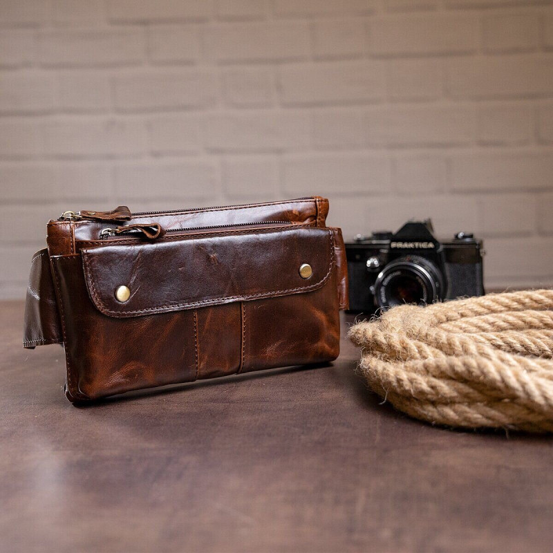Поясна cумка чоловіча Vintage Коричнева