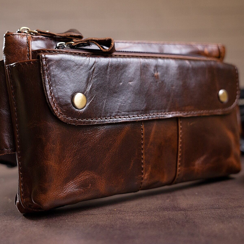 Поясна cумка чоловіча Vintage Коричнева