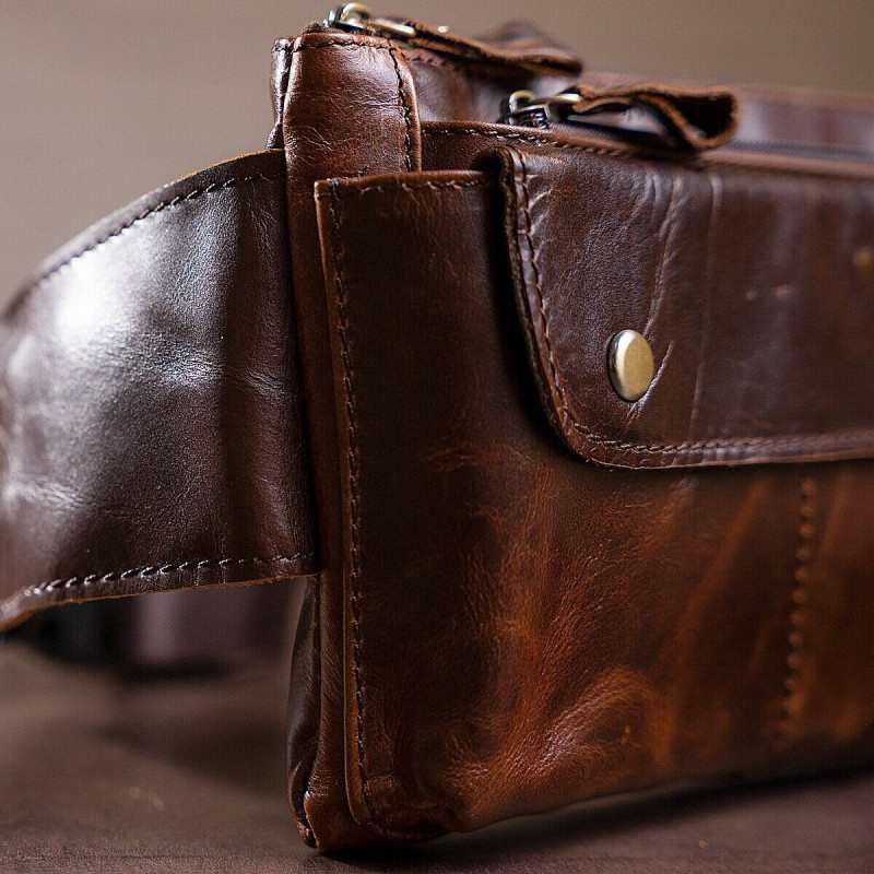 Поясна cумка чоловіча Vintage Коричнева