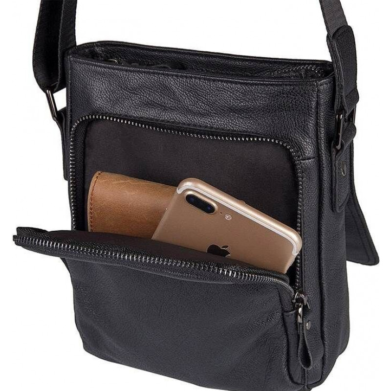 Сумка Vintage из натуральной кожи Черная