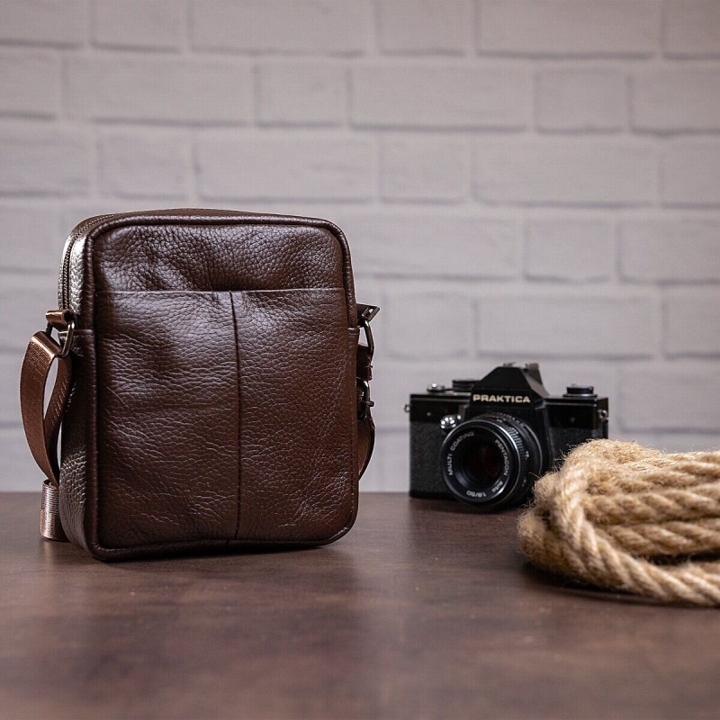 Сумка вертикальна компактна Vintage Коричневий