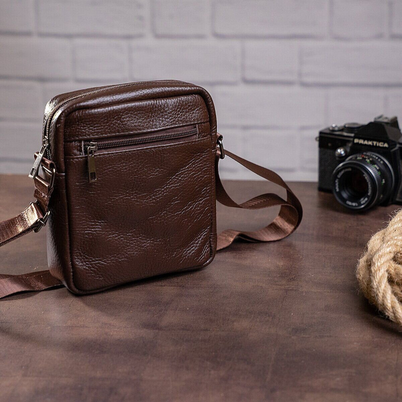 Сумка вертикальна компактна Vintage Коричневий