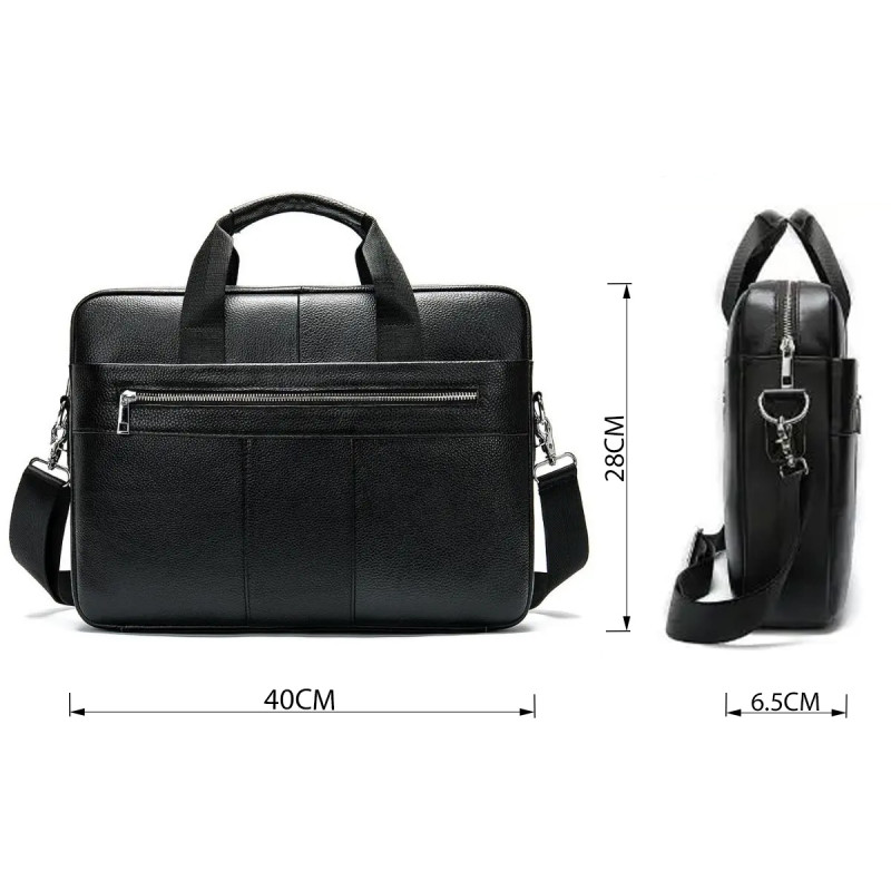 Сумка ділова чоловіча шкіряна Vintage Чорна