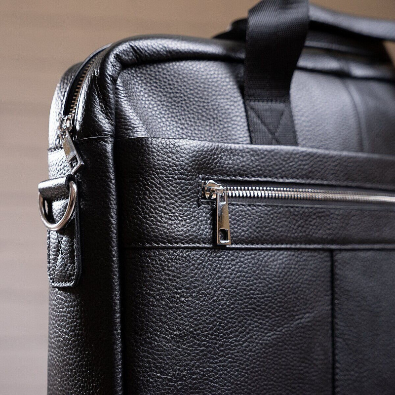 Сумка ділова чоловіча шкіряна Vintage Чорна