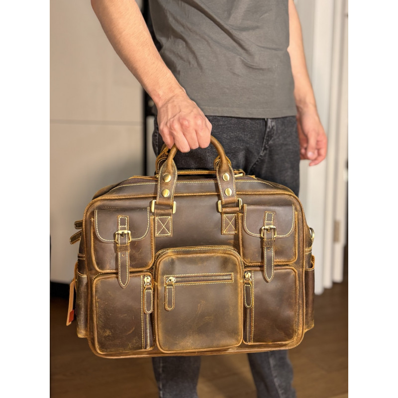 Сумка мужская Vintage кожаная Коричневая