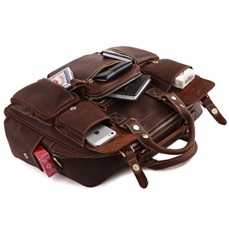 Сумка мужская Vintage кожаная Коричневая