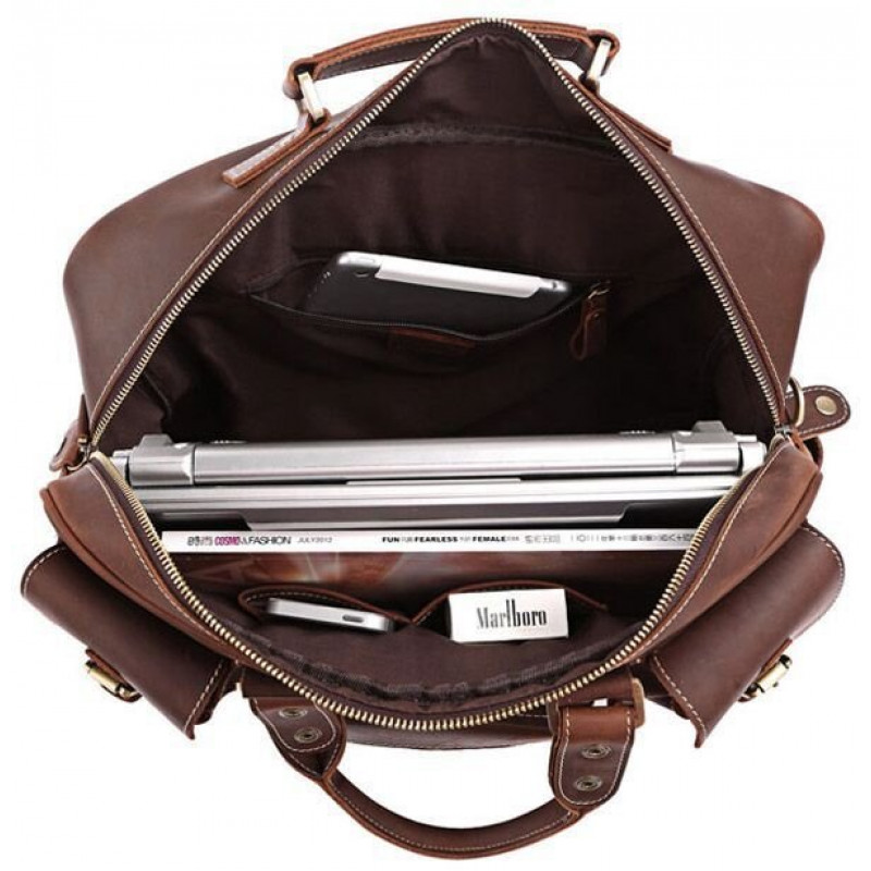 Сумка мужская Vintage кожаная Коричневая