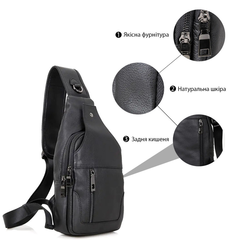 Сумка чоловіча Vintage Чорна