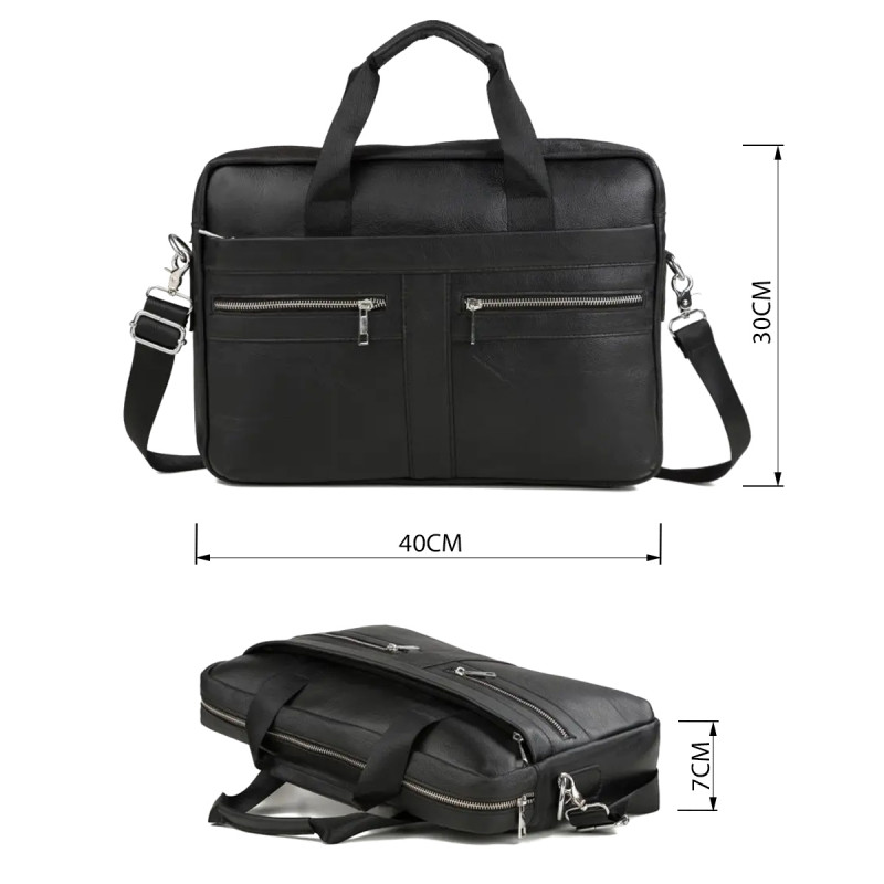 Сумка чоловіча Vintage шкіряна Чорна